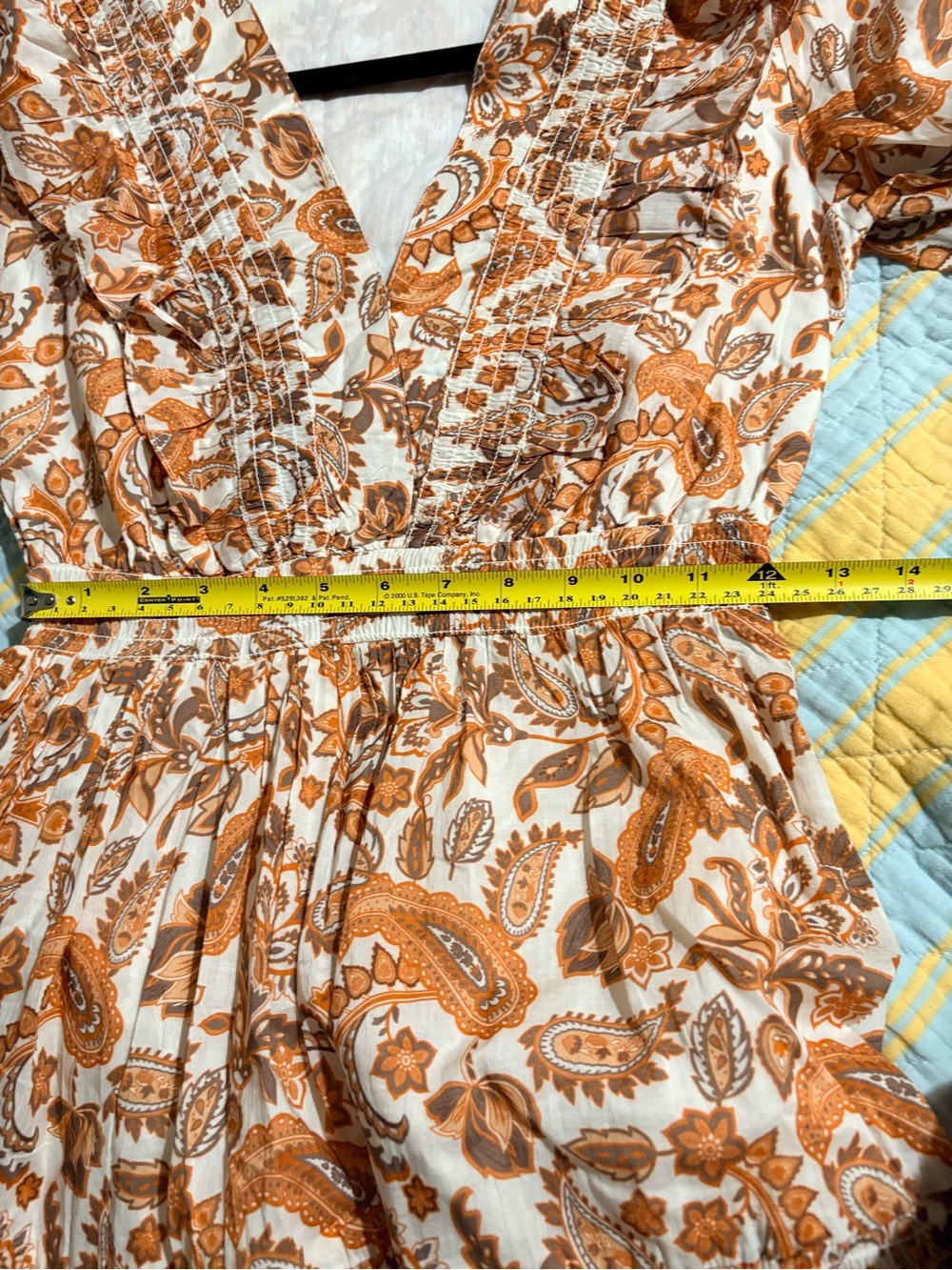 Maje szEuro 34 (us sz 4) Bohemian Paisley Orange & White Maxi Dress - Picture 6 of 14